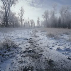 Столп личности 癸丑 Вода Инь на Быке в БаЦзы - туман со снегом в лесу